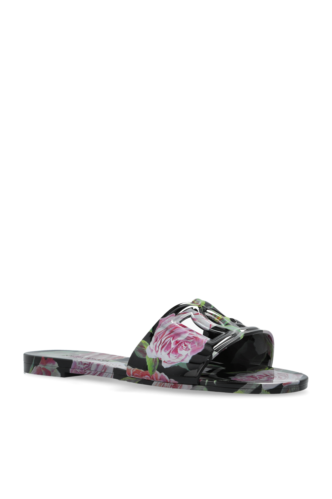 Dolce & Gabbana RED ‘BIANCA’ GLOSSY SLIDES サンダル ロゴ Dolce & Gabbana Logo Slides | italist